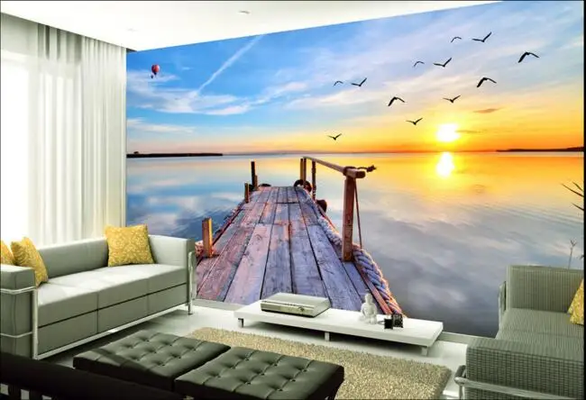 

3d wallpaper custom mural non-woven wall sticker 3d Sunrise to surface of the scenery painting photo 3d wall murals wallpaper