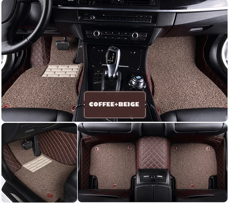 Пользовательские автомобильные коврики для Авто Audi все модели A4L A6L Q5 Q7 S8 авто аксессуары Стильный коврик для пола - Название цвета: Coffee  beige