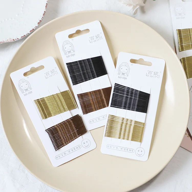 

36PCS/Lot Women Girls Enamel Basic Black Gold 5 CM Barrettes Female Hair Clips Headbands Good Quality Hairpins Hair Accessories