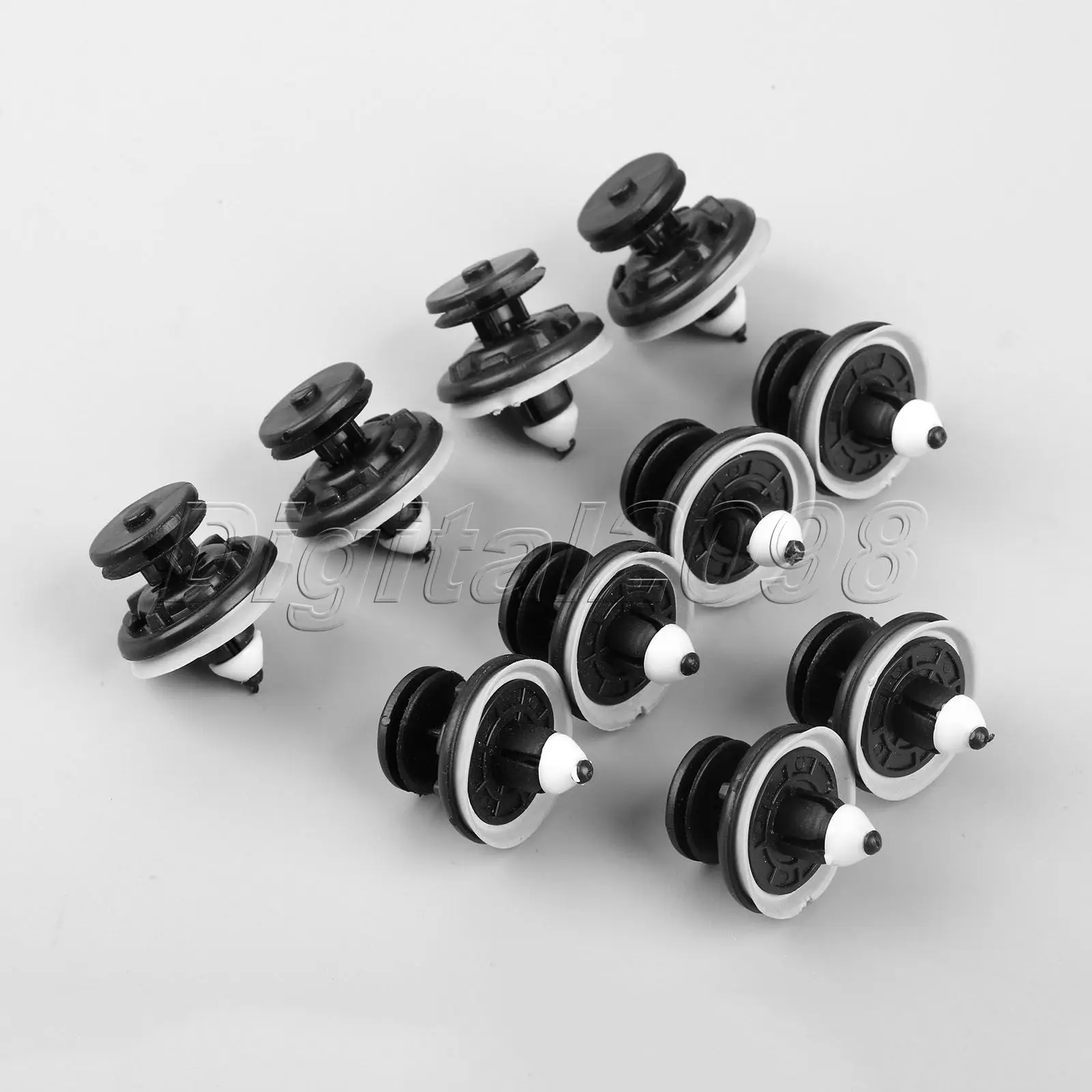 10 x VOLKSWAGEN AUDI SCREW RIVET 8mm LIGHT GREY