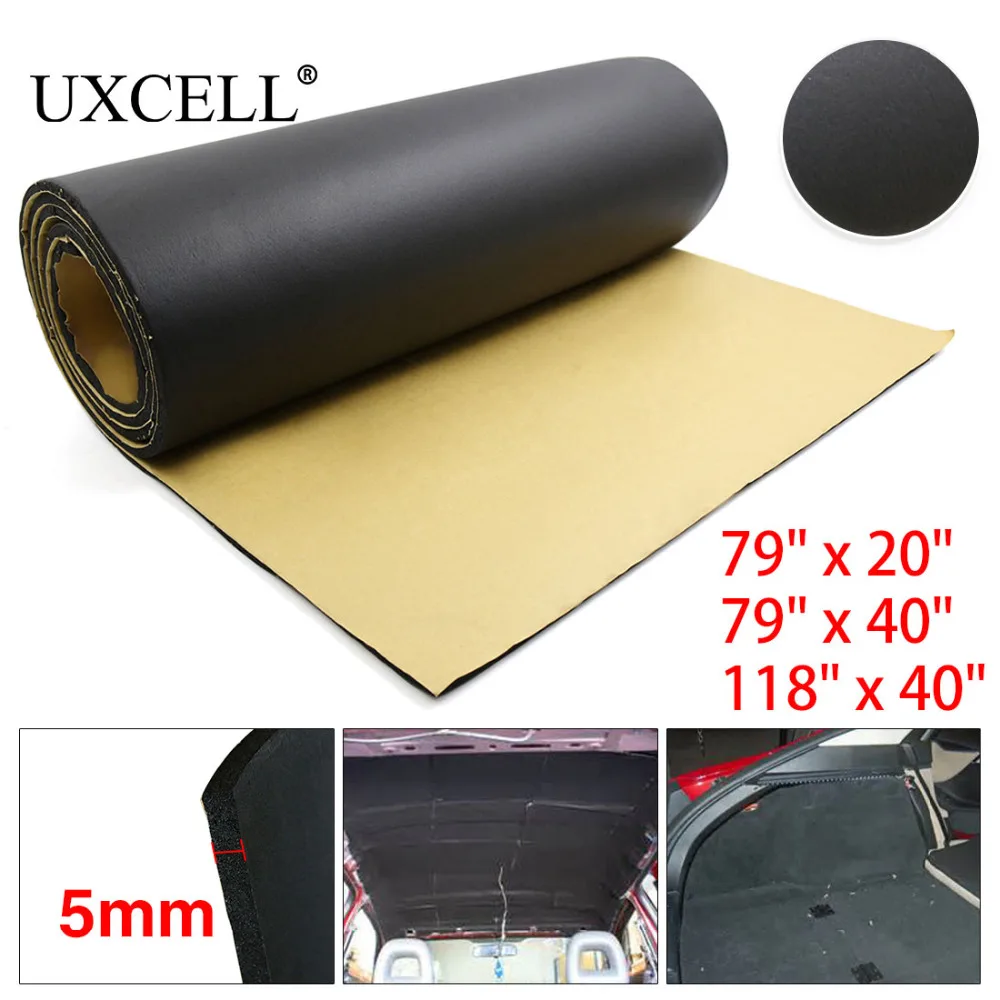 

UXCELL 5mm Thick 79"x20"/40" 200cm*50/100cm 118"x40" 300cm*100cm Car Black Door Tailgate Trunk Sound Insulation Deadener Mat PAD