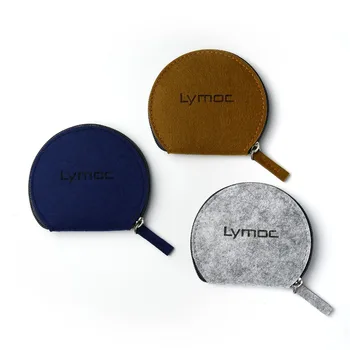 

Lymoc New Earphone Bags Half a Round Felt Earphone Storage Bag Case for Headphone Portable Headset Box Health Material