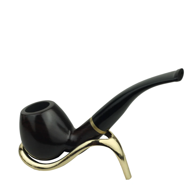 

Bbony 14.5cm Bent Type Smoking Pipe Wooden Tobacco Pipe for Smoking Weed Pipe W/ Food-grade Plastic Mouthpiece