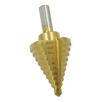 

1PC Inch Triangle Handle Ladder Pagoda Drill Bit Step Drill High Speed Steel Drill Bit 1/4-1 3/8
