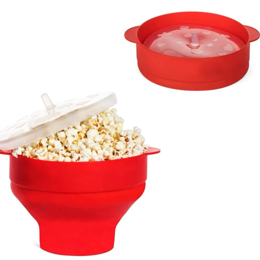 2021 New Popcorn Microwave Silicone Foldable Red High Quality Kitchen