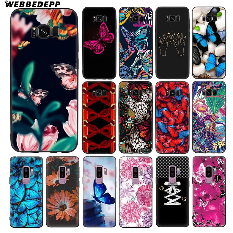 WEBBEDEPP Butterfly Shoes Blue Red Soft TPU Silicone Case for Samsung Galaxy S10 S10e S9 S8 Plus S7 S6 Edge &amp J6 Phone |