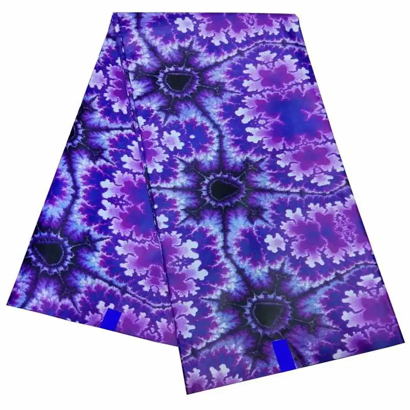 Полиэстер Классический Африканский Воск принты ткань Анкара парча tissu Африканский голландский воск для шитья лоскутное платье - Цвет: Royal Blue