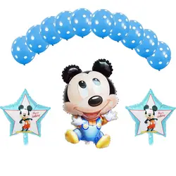 13 шт. вечерние партия воздушные шары набор с ребенком Микки фольги Воздушные шары синий латекс globos и 18 дюймов звезда шарик изображением