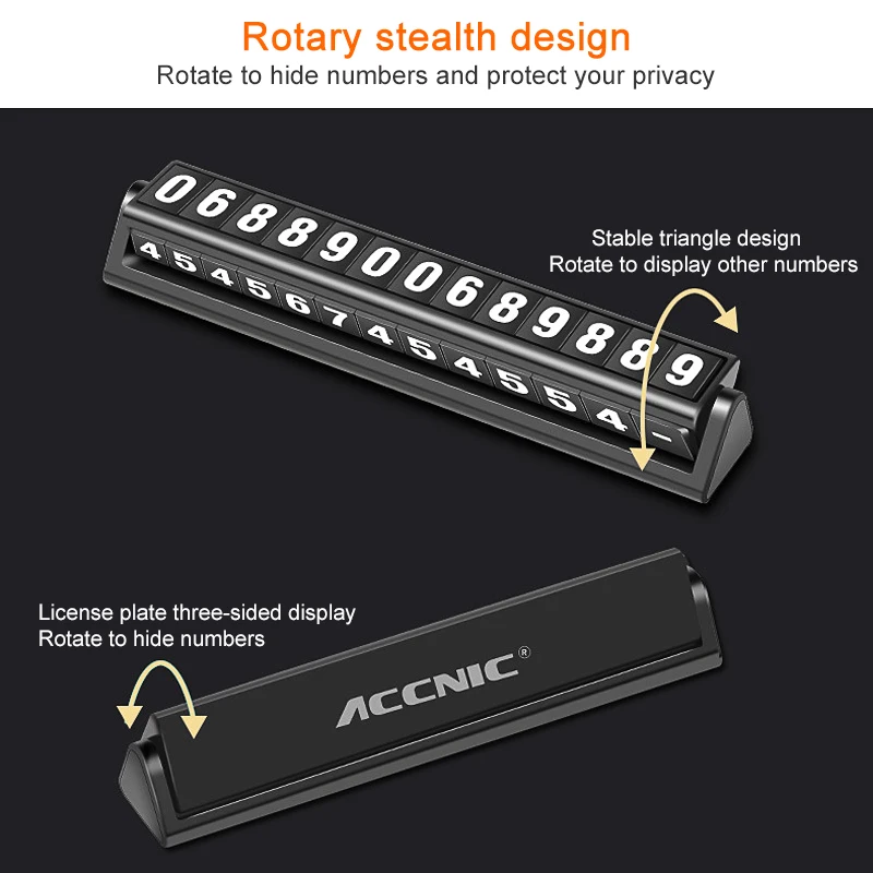 Accnic L4 Люминесцентная Автомобильная Временная парковочная карта вращающийся скрывающий авто номер телефона в машине стоп-пластина наклейка 8 Груп номер