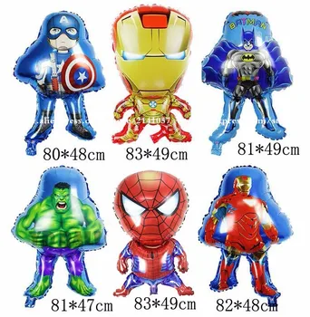 

6pcs/lot superman spiderman batman party decoration super hero team superhero birthday cartoon balloons for kids toys