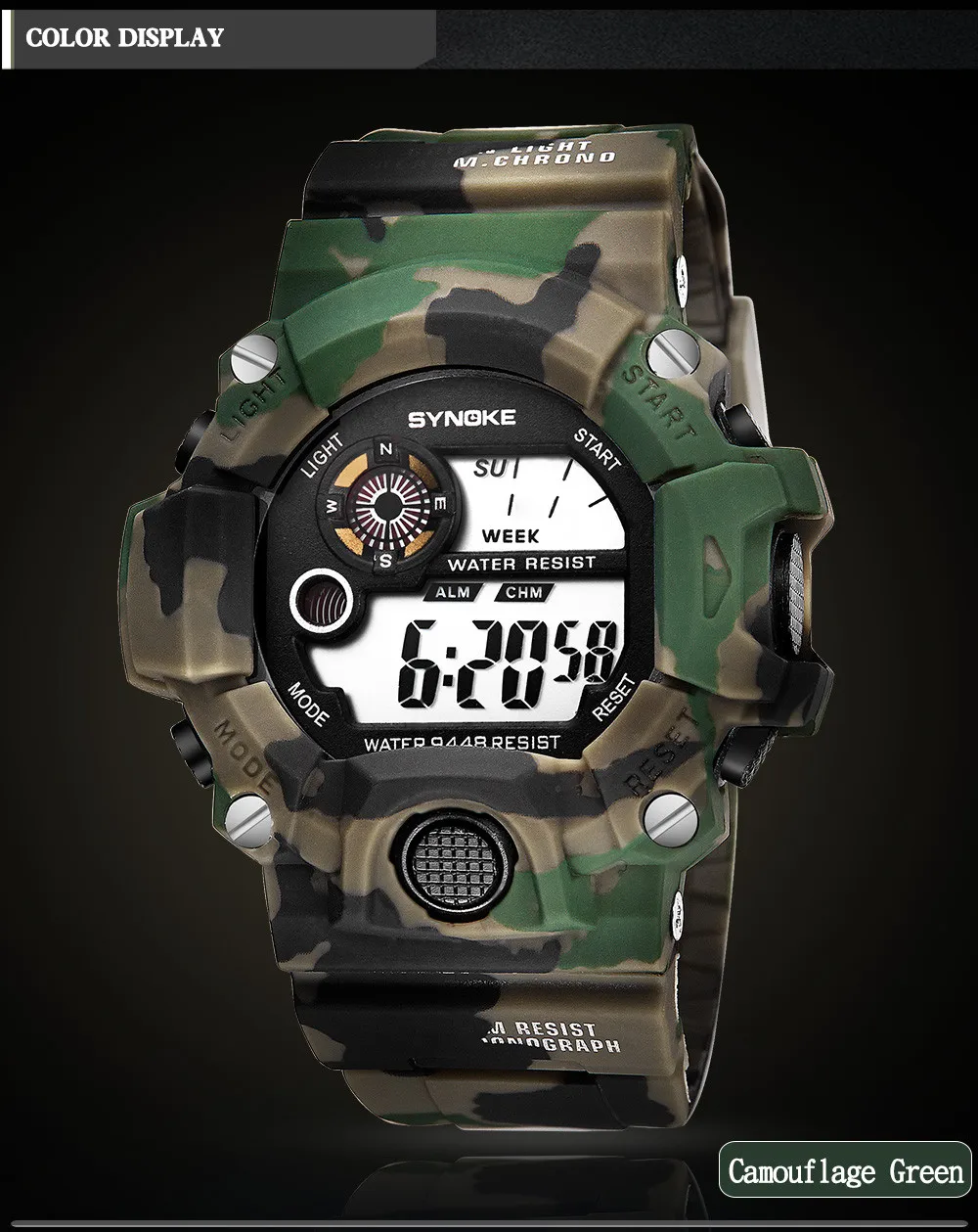 Светодиодный спортивные часы для мужчин военные водонепроницаемые альтиметр компас наручные часы Секундомер Рыбалка барометр шагомер мужские часы