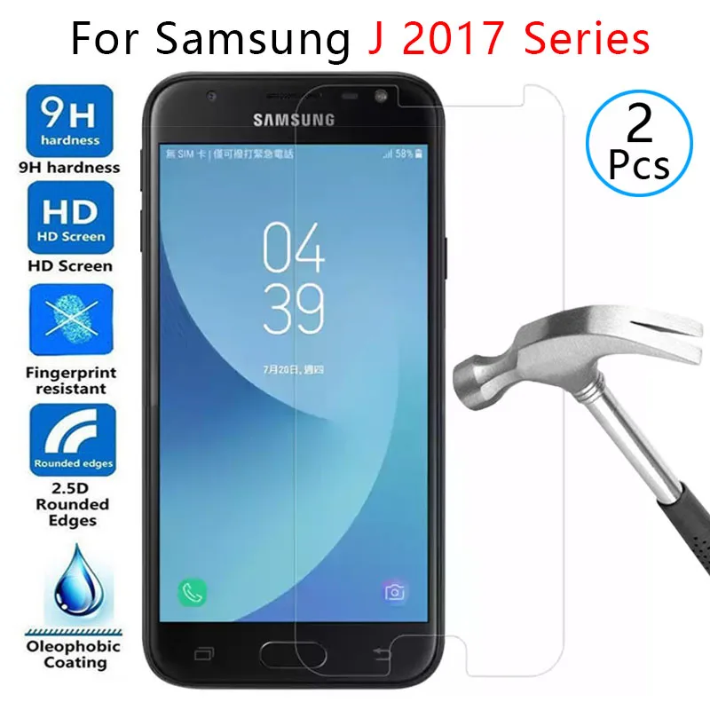Закаленное стекло для samsung j3 j5 j7 2017 2 шт. защитное Защитная пленка экрана телефона
