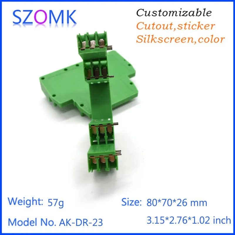 1 шт./лот пластиковый din-рейку чехол ip 54 распределительный корпус Электронный чехол 80*70* мм электронный din-рейку настенное крепление чехол терминал