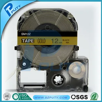 

high-quality compatible SM12Z 12mm Black on Gold label tape for label maker