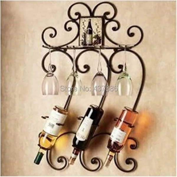Diffe Colors Fashion Wine Bottle Holder Wrought Iron Wall Diffe Colors Fashion Wine Bottle Holder Wrought Iron Wall Hanging Rack Bar Gl In Racks From Home Garden On Aliexpress