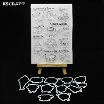 

KSCRAFT Lovely Donuts Stamp Metal Cutting Dies Stencils for DIY Scrapbooking/photo album Decorative Embossing DIY Paper Card 157