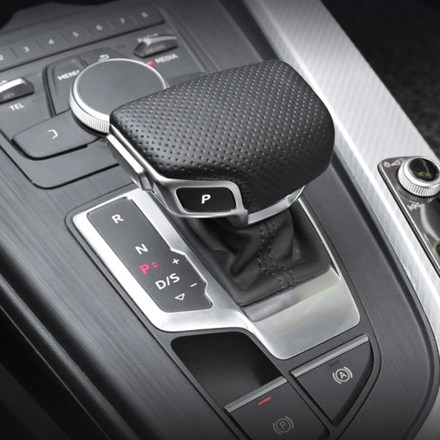 

Car Styling Leather Gear Shift Knob Cover Replacement for Audi A4L B9 A5 Q5 Q7 4M1 713 139 F
