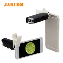 Новое поступление 60X-100X оптический зум мобильный телефон светодиодный микроскоп объектив с Универсальный зажим новейший мобильный телефон объектив