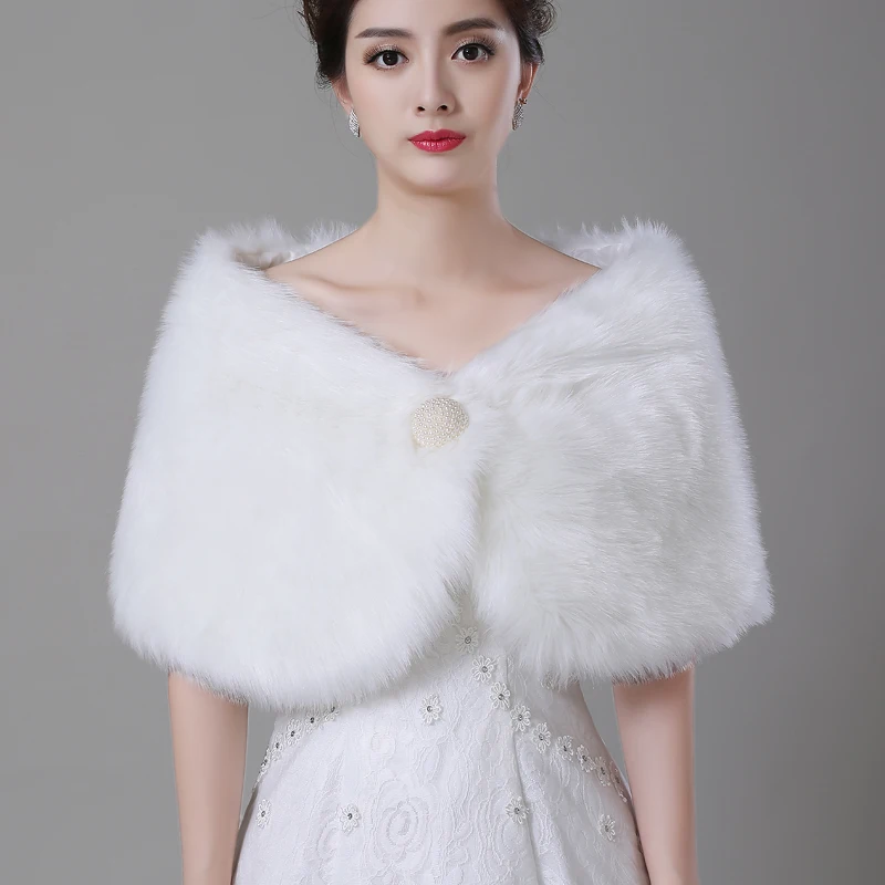 New Ivory Faux Fur Pearl Wedding Wrap Bridal Cape New Ivory Faux Fur Pearl Wedding Wrap Bridal Cape Shrug Stole Women Shawl In Jackets From Weddings Events On