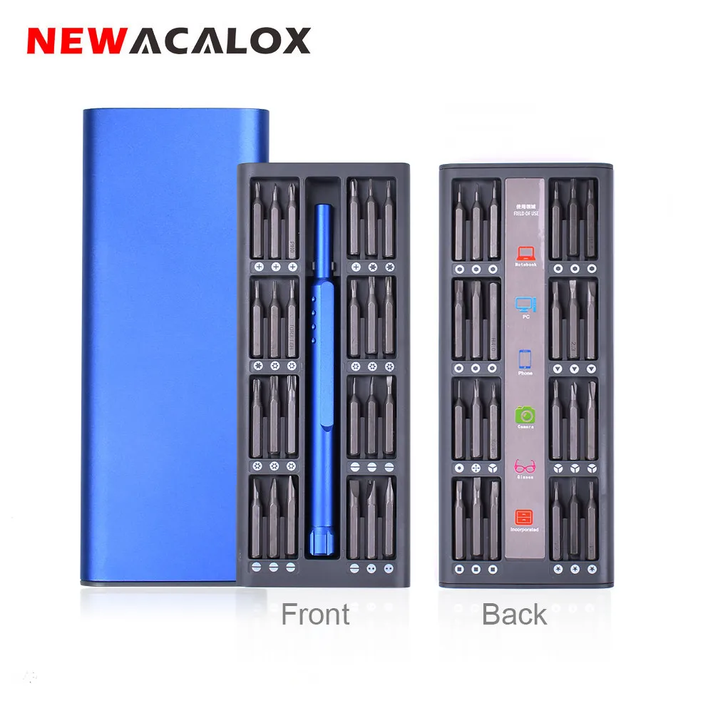 Günstig NEWACALOX Reparatur Kit 48 in 1 Multi Tool Magnetische Schraubendreher set Präzision Werkzeug Kit Reparatur Laptop Telefon Uhr mit legierung Fall