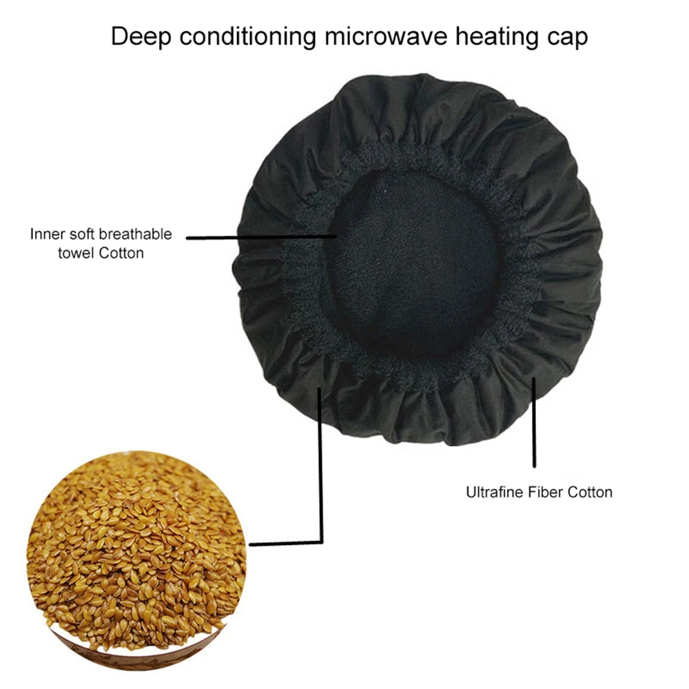 Женская салонная черная однотонная хлопковая шапка из микрофибры для глубокого ухода за волосами мягкая эластичная шапка для ухода за здоровыми волосами в китайской медицине