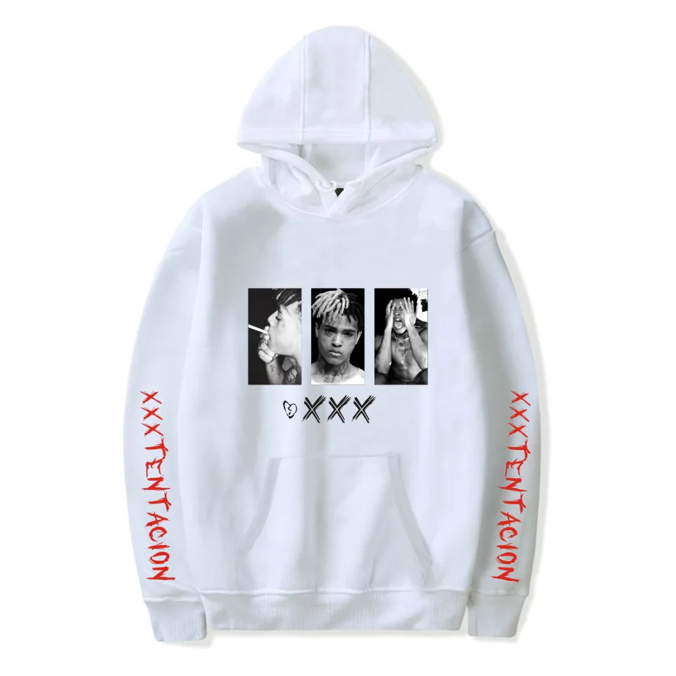  WBDDT Xxxtentacion Hoodies Men Belt Pullover Front Pocket Streetwear Cotton Sweatshirt Hip Hop Oute