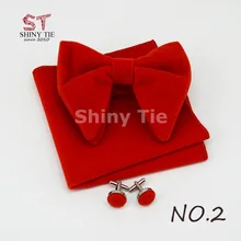 Брендовый микро замшевый галстук-бабочка, набор мужских карманных квадратных манжет, вельветовый большой галстук-бабочка для свадьбы, вечеринки, жениха, кожаный платок, подарок