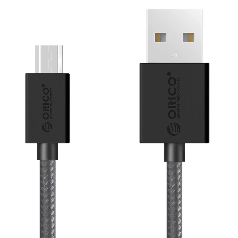 ORico Micro USB кабель для быстрой зарядки нейлоновый кабель для синхронизации данных Поддержка Max 2A зарядное устройство для samsung Redmi Huaiwei Android телефон - Цвет: Черный