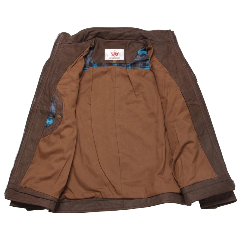 De Manteau Vestes D'hiver Hommes Marque 161 Maplesteed Foncé Véritable Vachette Cuir Peau Veste En Bomber Brun 0YC1q4