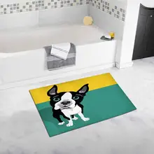 Милый Бостон-терьер собака с космосом мягкий мохнатый коврик для ванной Нескользящий Резиновый коврик для ванной комнаты коврики