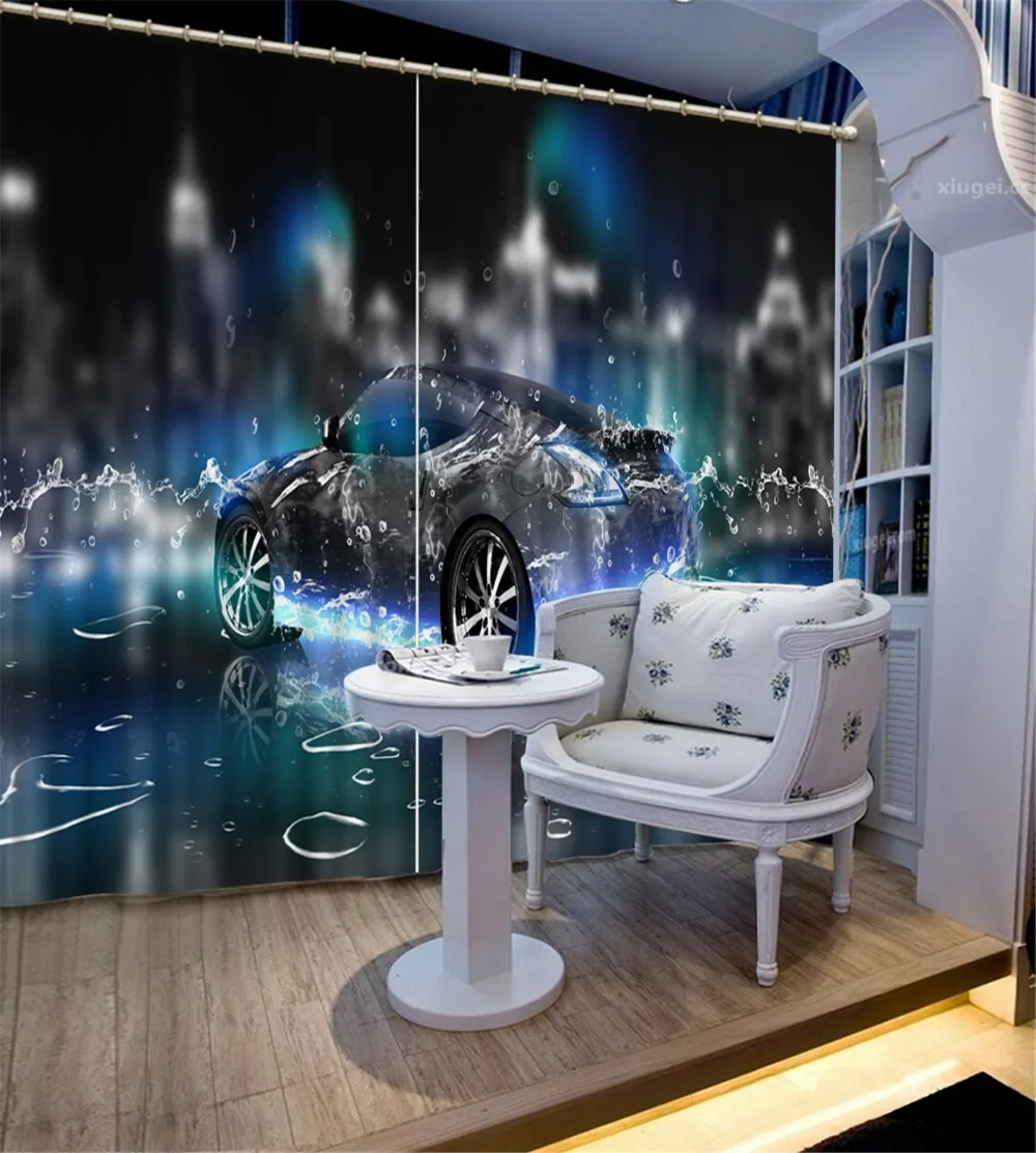 3D Curtain Home Room Decoration Fashion Waterdrop Car Motorized Decorative Door Custom All Sizes Beautiful Photo | Дом и сад
