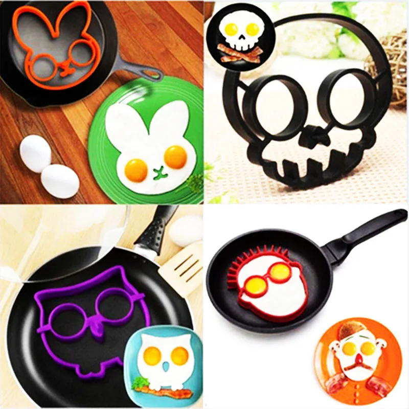 

Cartoon Silica gel Fried Egg Shaper Pancake Mould Omelette Mold Frying egg cooker Tools Kitchen Accessories Gadget pancake maker