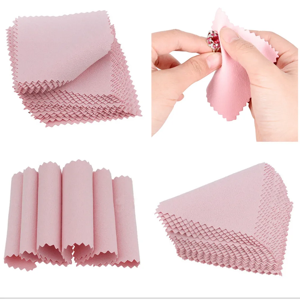

50Pcs/lot Lens Clothes Polishing Cloth Silver Ornaments Cloth Wipe Silver Jewelry Cleaning Cloth Useful Jewelry Tools
