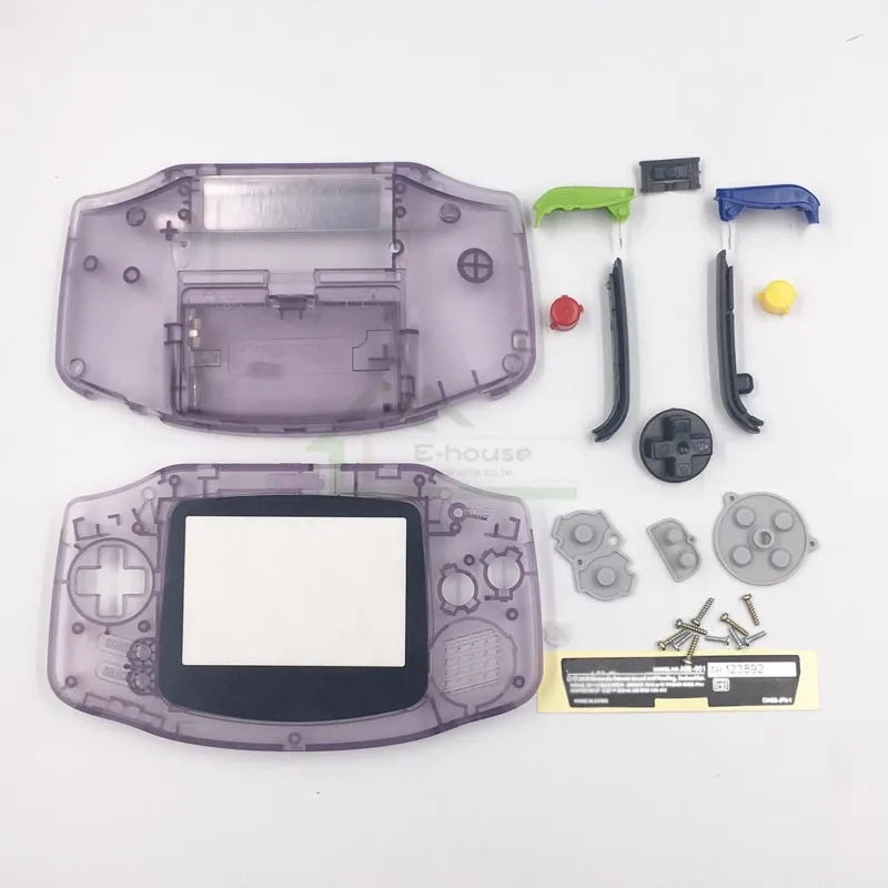 

Clear Purple Color replacement Housing Shell Case Cover for Gameboy Advance for GBA Housing with Color Buttons Set Rubber Pad