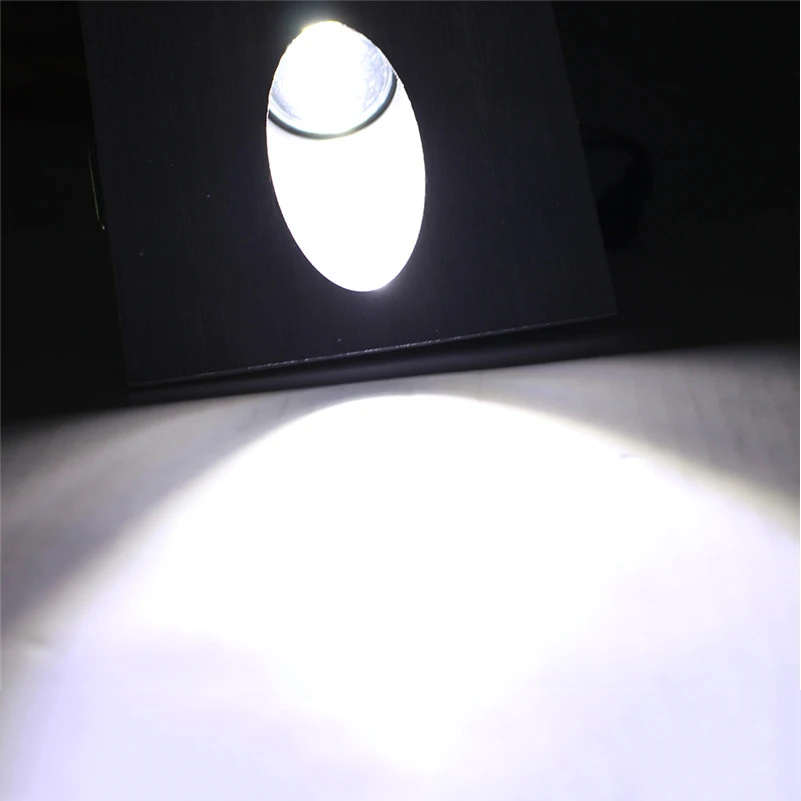 Встраиваемый светодиодный светильник для лестницы, ступенчатый светильник, 1 Вт, 3 Вт, светодиодный настенный светильник, квадратный Круглый Ночной Точечный светильник для гипсокартона, бетонной стены