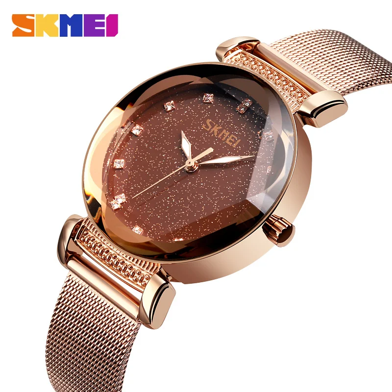 

SKMEI Luxury Brand Quartz Wristwatch Women Fashion Casual Clock Stainless Steel Strap 3Bar Waterproof Ladies Watches Reloj Mujer