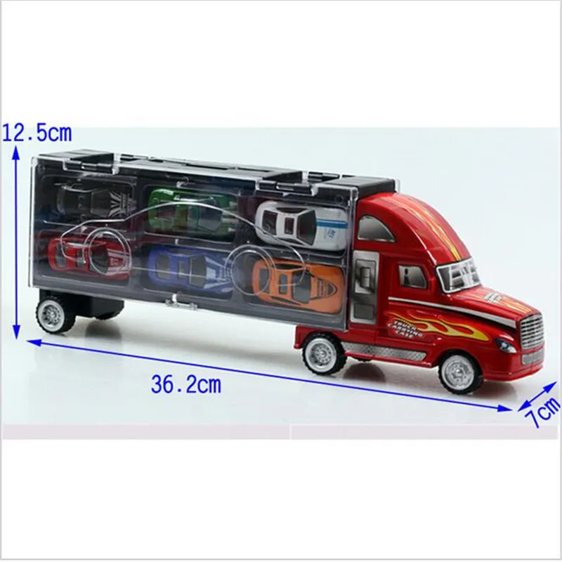 Camion de transport de voiture pour garçons (comprend 12 voitures en alliage métallique) pour enfants (4)