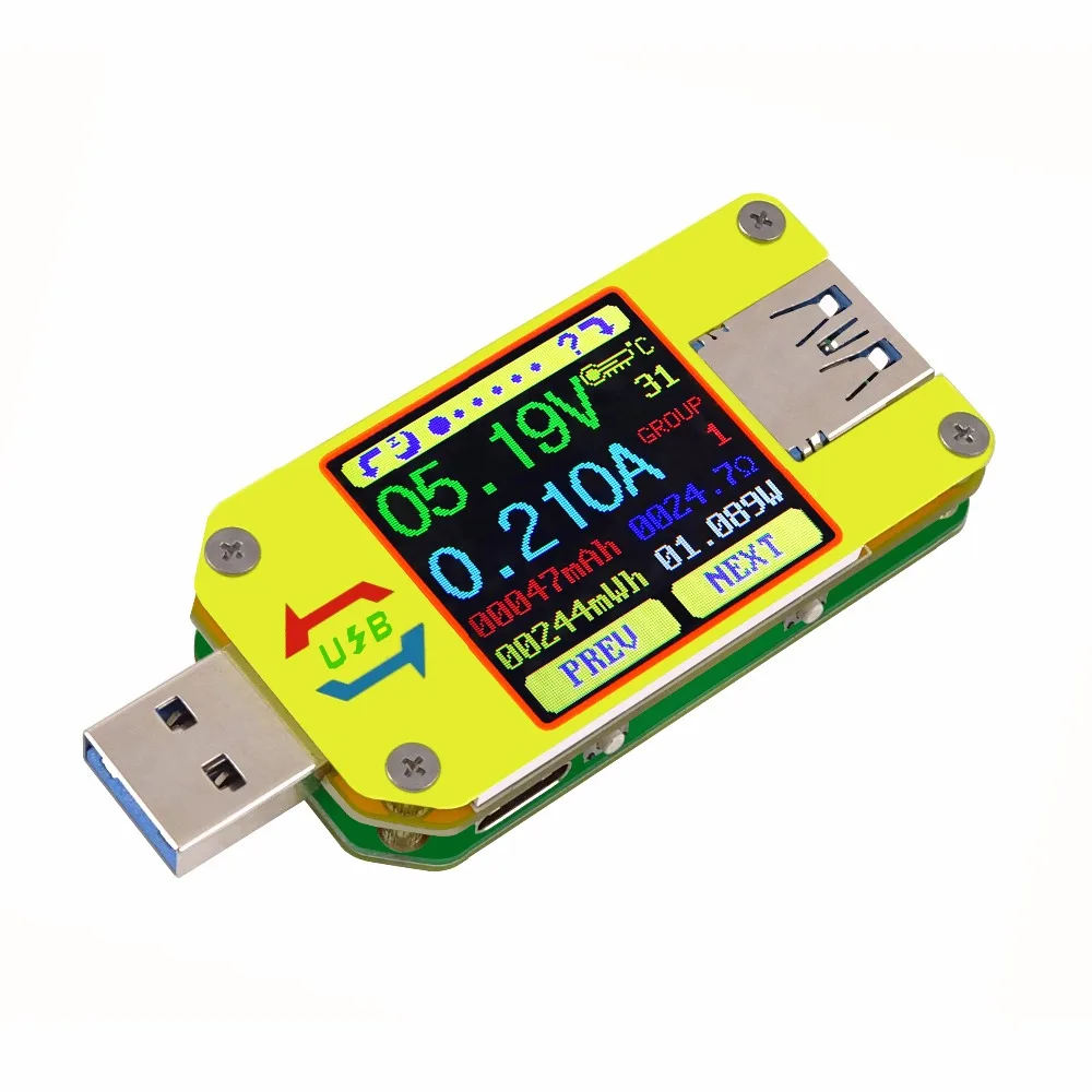 

UM34 UM34C Type-C 3.0 DC Voltmeter Ammeter Voltage Current Meter Resistance Measurement Communication Version Charger 40%Off