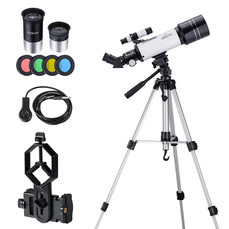 

Basic Astronomy Telescope for Beginners Kids Teenagers Moon Finder with Tripod Eyepieces Phone Adapter 16x 66x Magnification