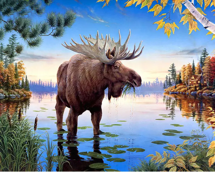 DIY 5D Diamond painting Mosaic deer picture Diamond Painting Cross