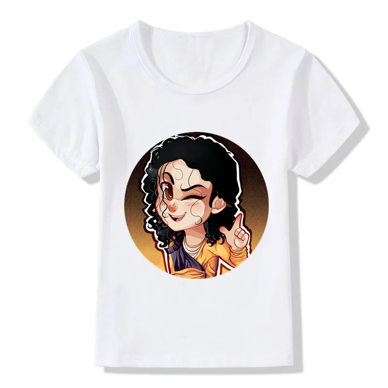 Michael Jackson Cartoon Design Children's T-Shirts Boys Girls Rock N Roll Star Tops Tees Kids Casual Clothes For Toddler,HKP5144