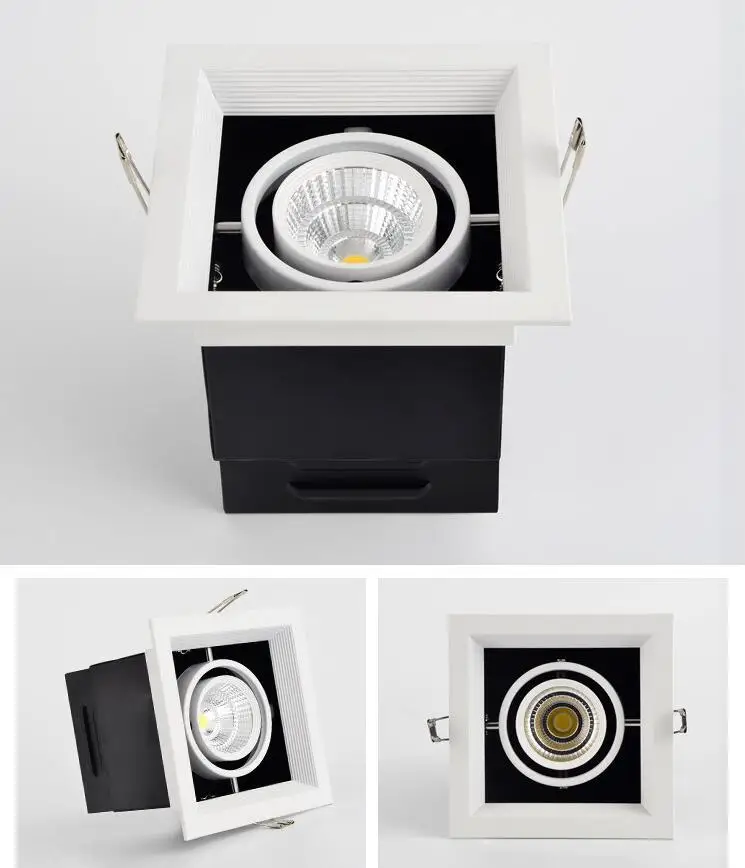 

1pcs COB LED Downlights 15w Surface Mounted dimmable LED Ceiling Lamps Spot Light square Rotation LED Downlights AC85-265V