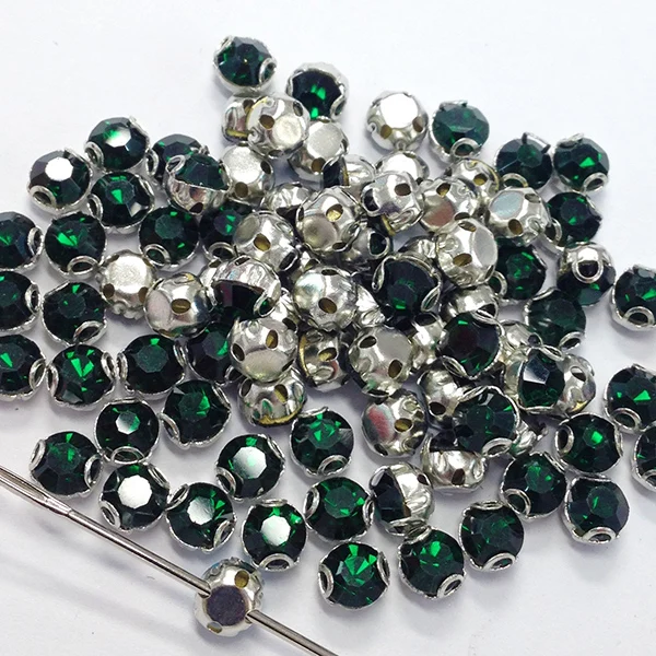 

Sew On Rhinestones Crystal Strass Shiny Glass Beads Emerald 100pcs/lot 3.8mm Sewing Crystals DIY Gem decoration