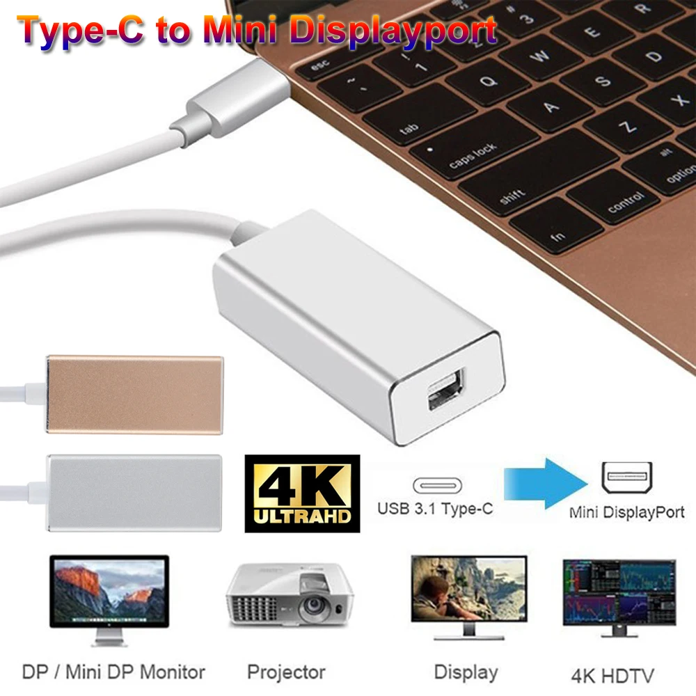 Мини DP Женский конвертер USB 3 1 type C к DisplayPort/мини преобразователь дисплейного порта