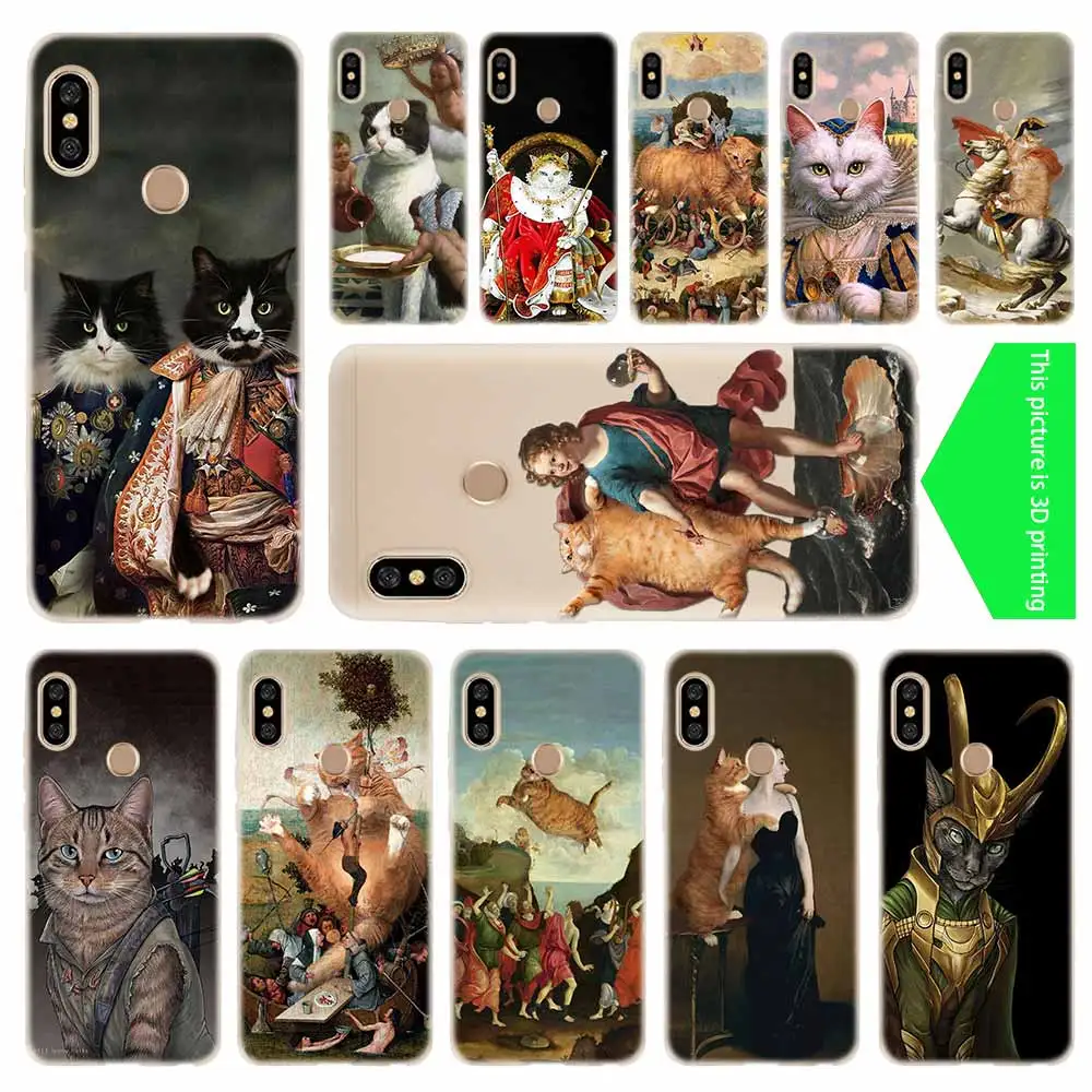 

cover soft Silicone TPU Case For Xiaomi Redmi 3 4X 4a 5 Plus 5a S2 6a 6 Pro Note 5 6 4 3 5a Funny Pat Cat Art