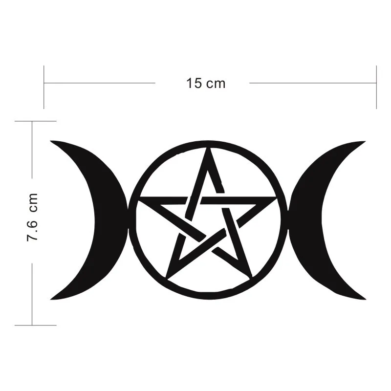 Cunymagos Тройная Лунная богиня Wicca Пентакль Мультяшные наклейки Авто настенные