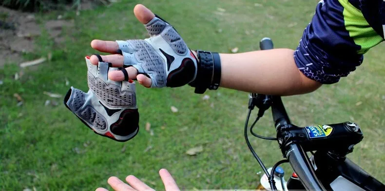 GUB выносливость велосипедные перчатки без пальцев перчатки силиконовые Марди Гра Маскарад с открытыми пальцами дополнительные Гелевые перчатки двойные гелевые
