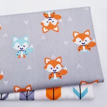 50x40 см хлопковая саржевая ткань с принтом лисы, хлопковая Лоскутная Ткань для рукоделия, швейный материал для стеганых изделий для ребенка и ребенка