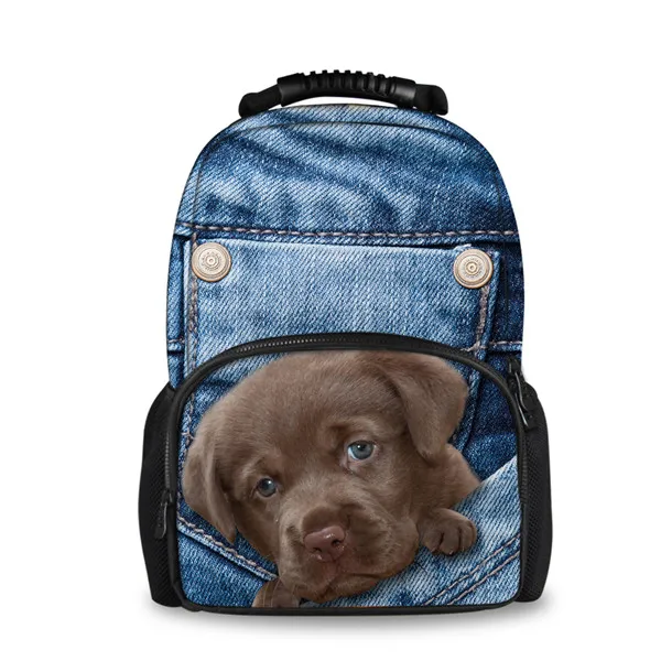 FORUDESIGNS/джинсовые милые большие школьные сумки с 3D котом и собакой; женский рюкзак; Повседневный школьный рюкзак для книг; дорожный рюкзак; Mochila рюкзак Escolar - Цвет: CC1674A