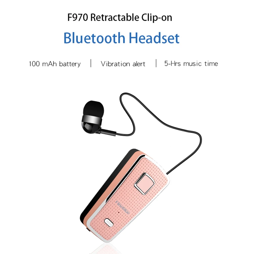 

Fineblue F970 Wireless Headset Handsfree Calls Bluetooth Earphone with Microphone Vibration Reminds Wear Clip Christmas Gift